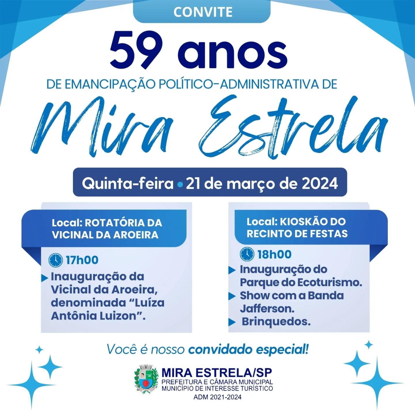 Mira Estrela completa 59 anos nesta quinta feira 21 de março