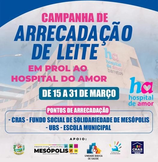 MESÓPOLIS REALIZA CAMPANHA DE ARRECADAÇÃO DE LEITE 