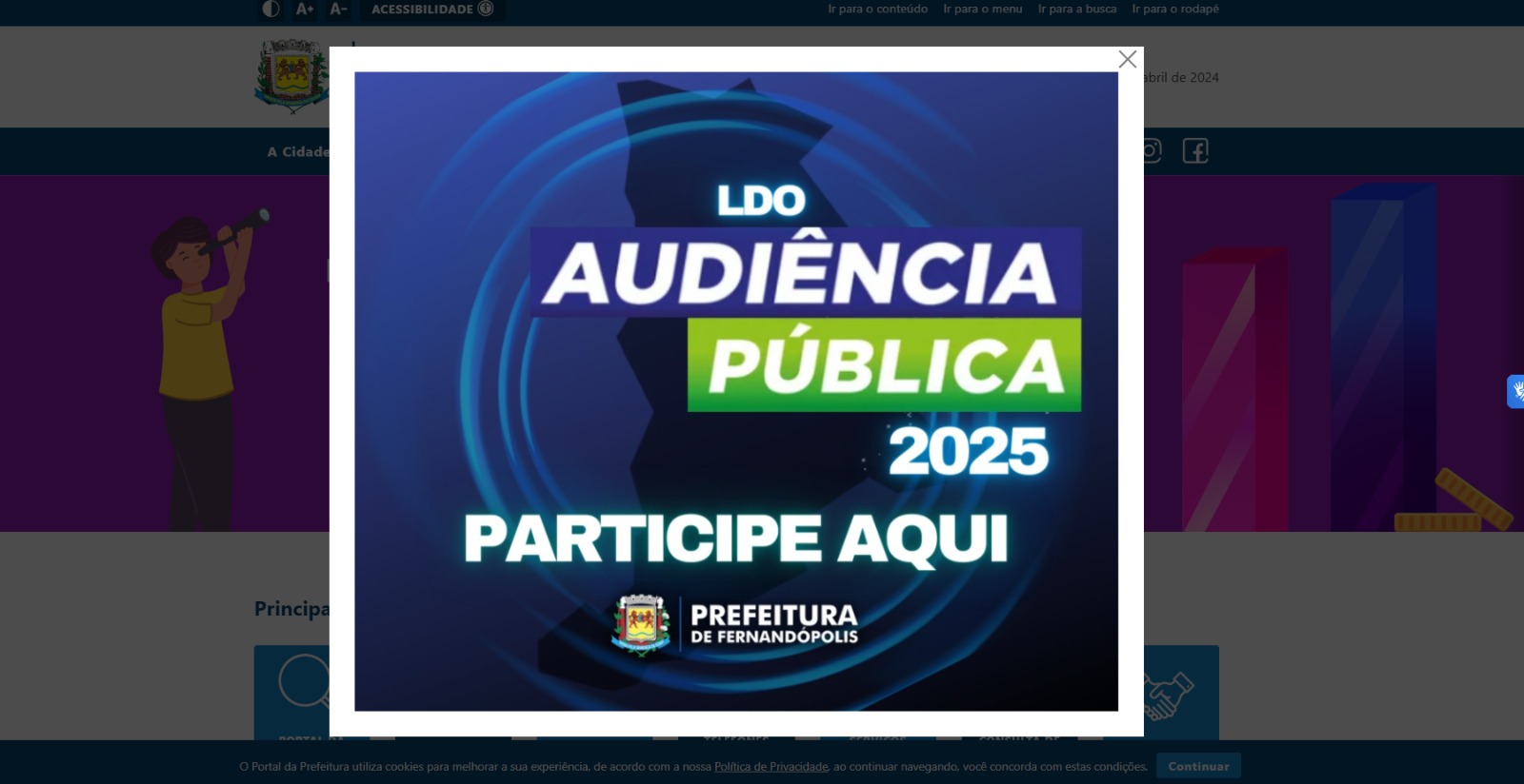 População já pode participar de sugestões para a LDO/2025 no site da Prefeitura