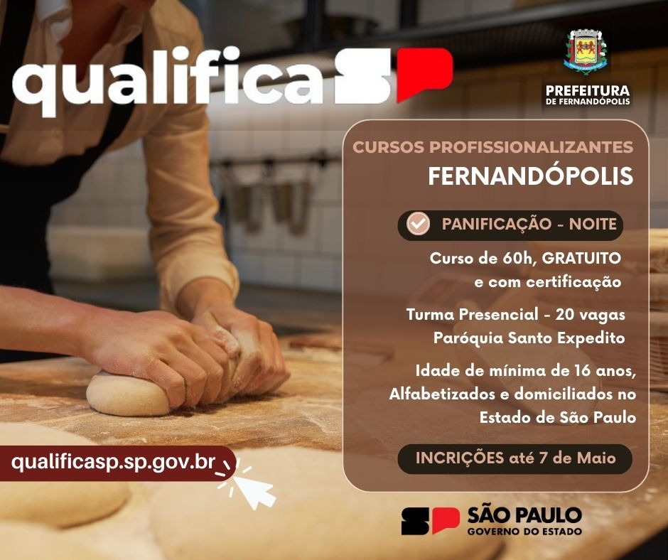 Curso de Panificação está previsto para começar dia 14 de maio em Fernandópolis