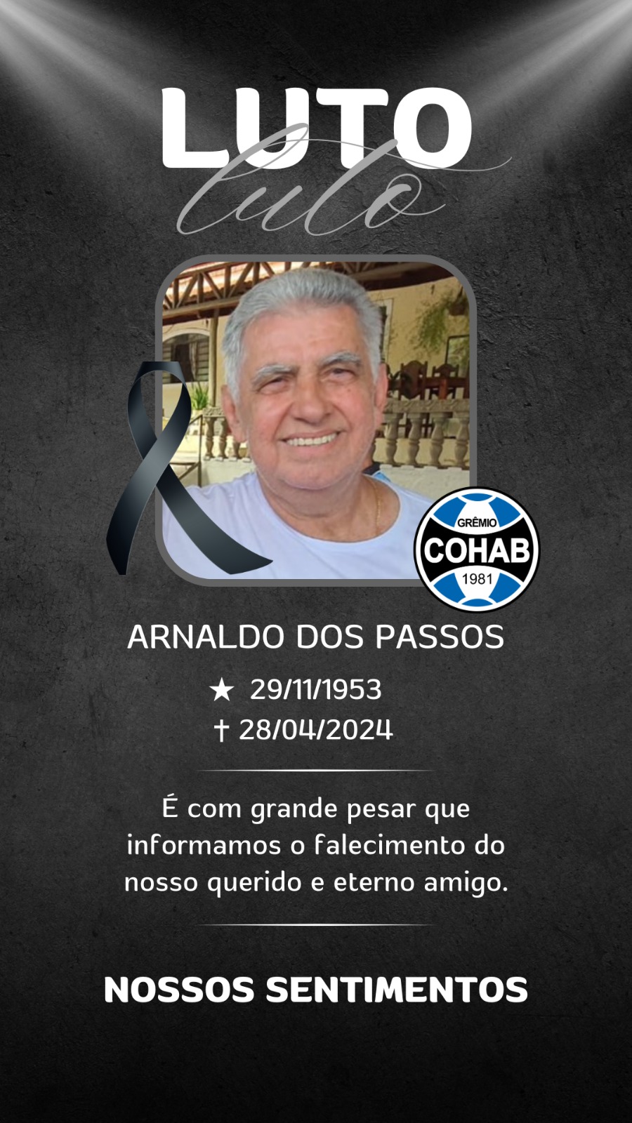 Fernandópolis perde um apaixonado do esporte, o empresário Arnaldo dos Passos, da Passomed
