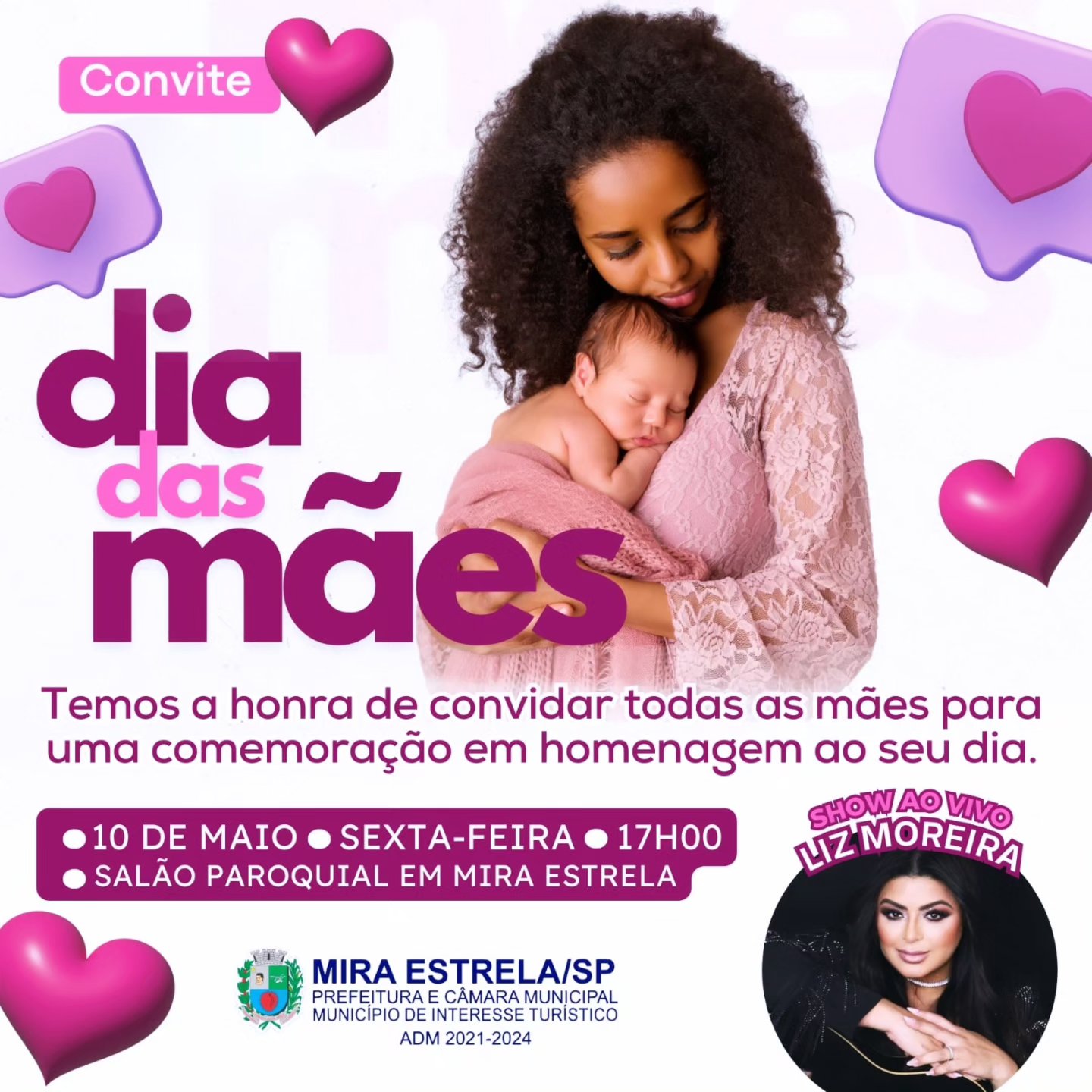 MIRA ESTRELA CONVIDA TODAS MAMÃES MIRAESTRELENSES PARA DIAS DAS MÃES