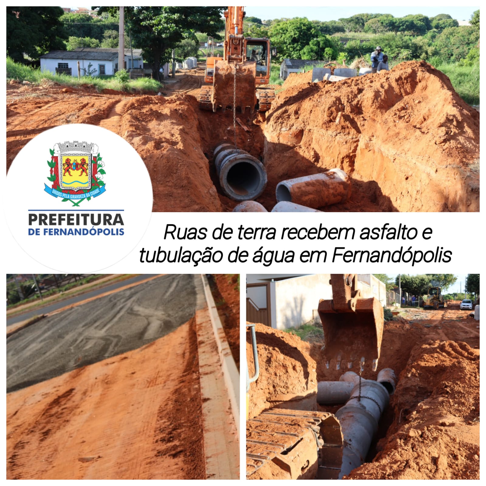 Ruas de terra recebem asfalto em Fernandópolis