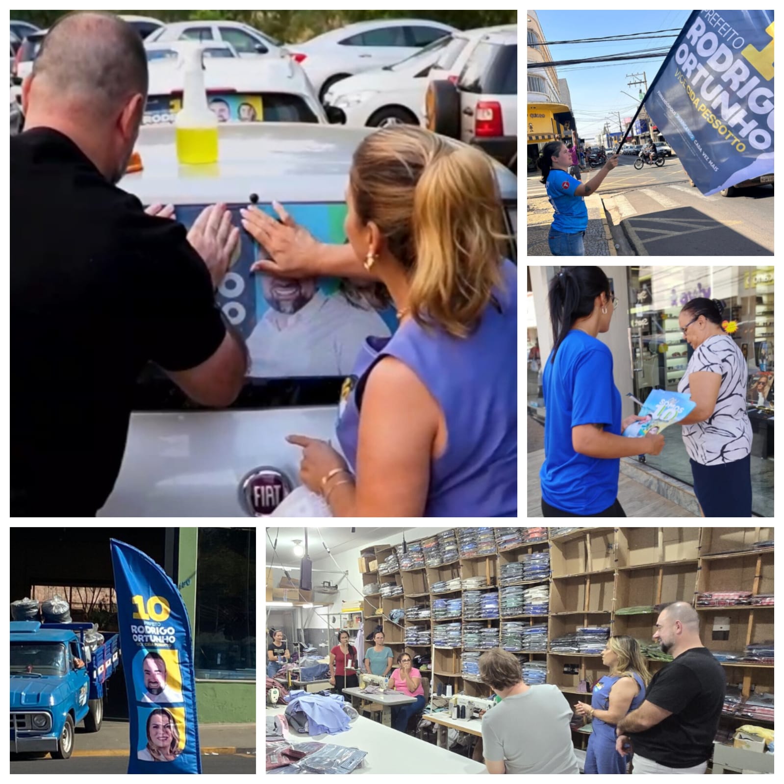 Rodrigo Ortunho e Cida Pessotto saem na frente com ‘Campanha 10’ pelas ruas da cidade