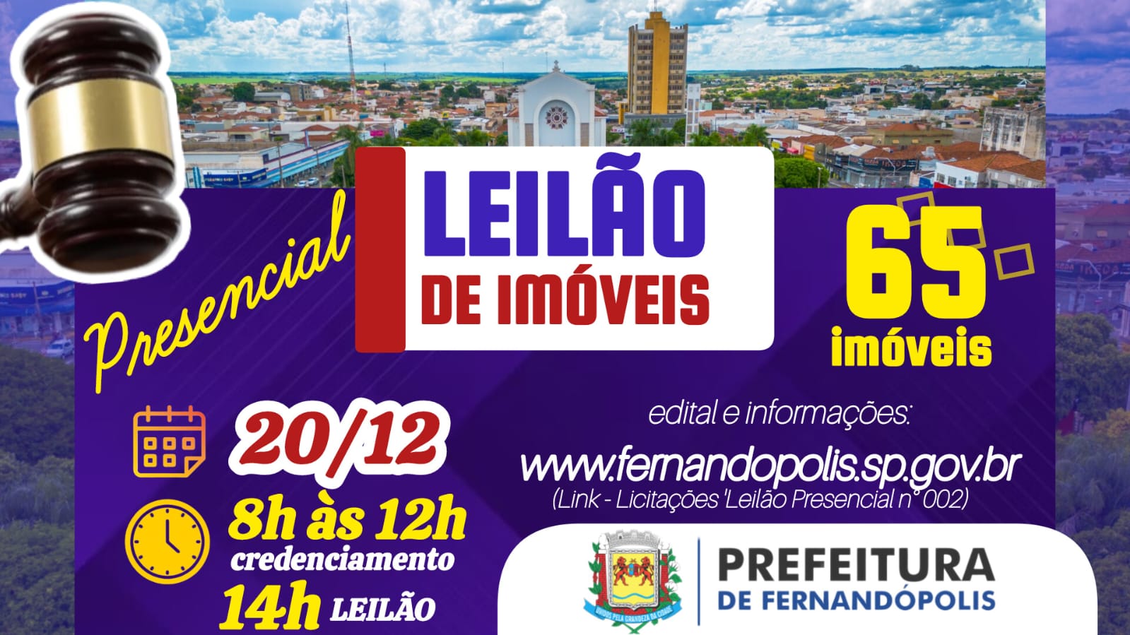 Prefeitura de Fernandópolis realiza dois grandes leilões em dezembro