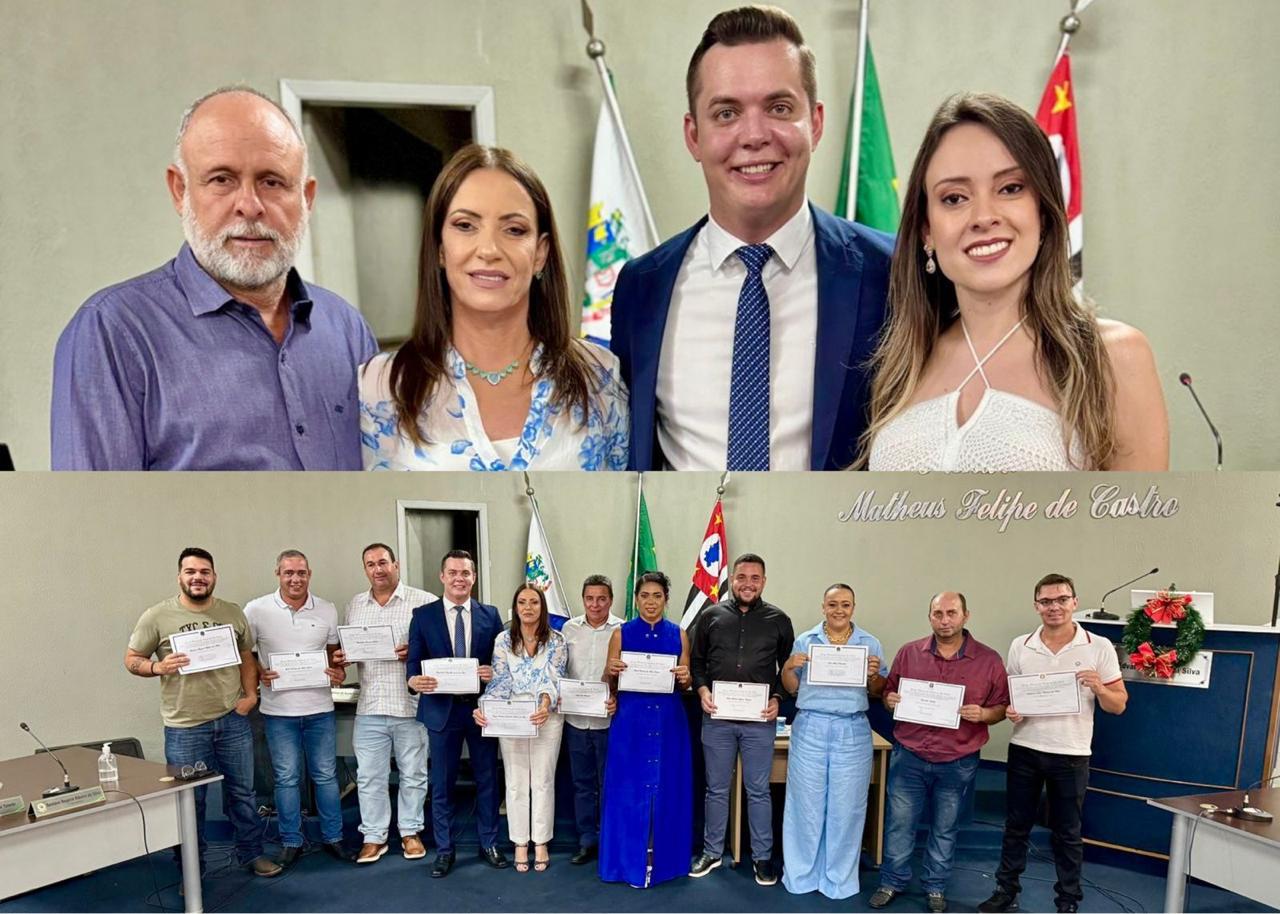 Prefeito Marcomini e Vice Vanja tomam posse para segundo mandato em Macedônia e mesa diretora é eleita para 2025-2026