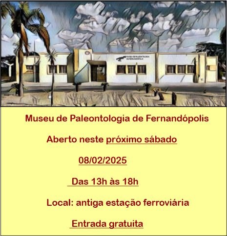 Museu de Paleontologia de Fernandópolis estará aberto neste próximo sábado  08-02
