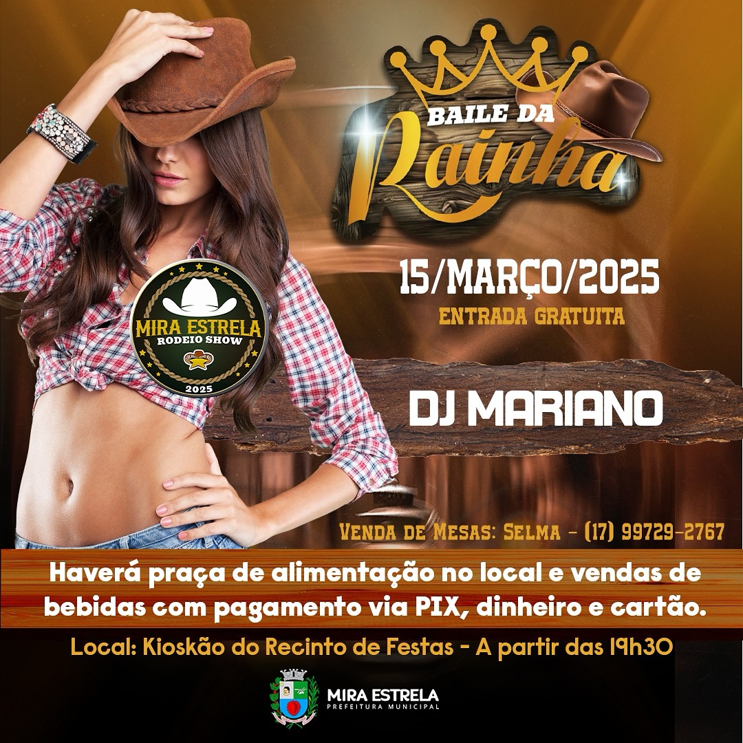 Vem aí o Baile da Rainha do Mira Estrela Rodeio Show 2025!
