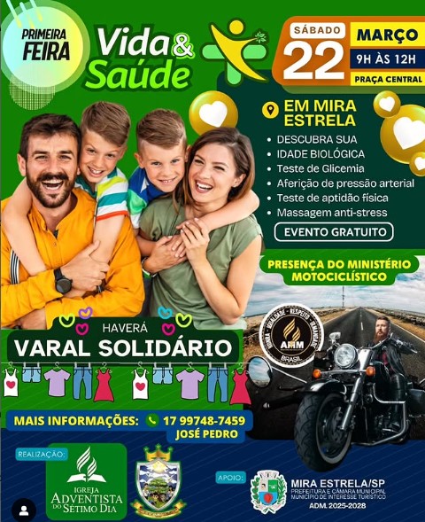 “Vida e Saúde”: Desbravadores adventistas de Mira Estrela promovem evento em praça pública!
