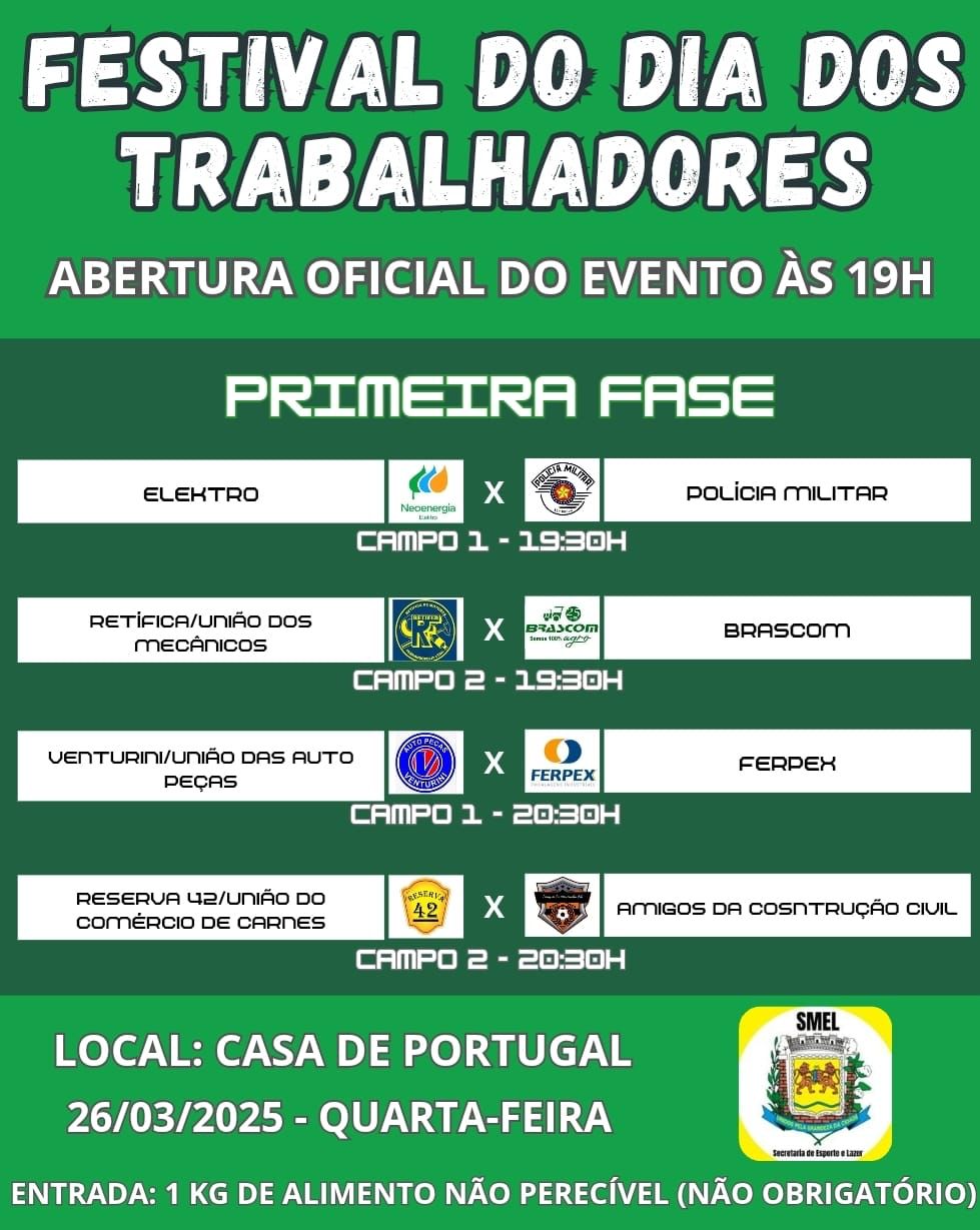 Abertura do Festival do Dia dos Trabalhadores já tem local e data marcada