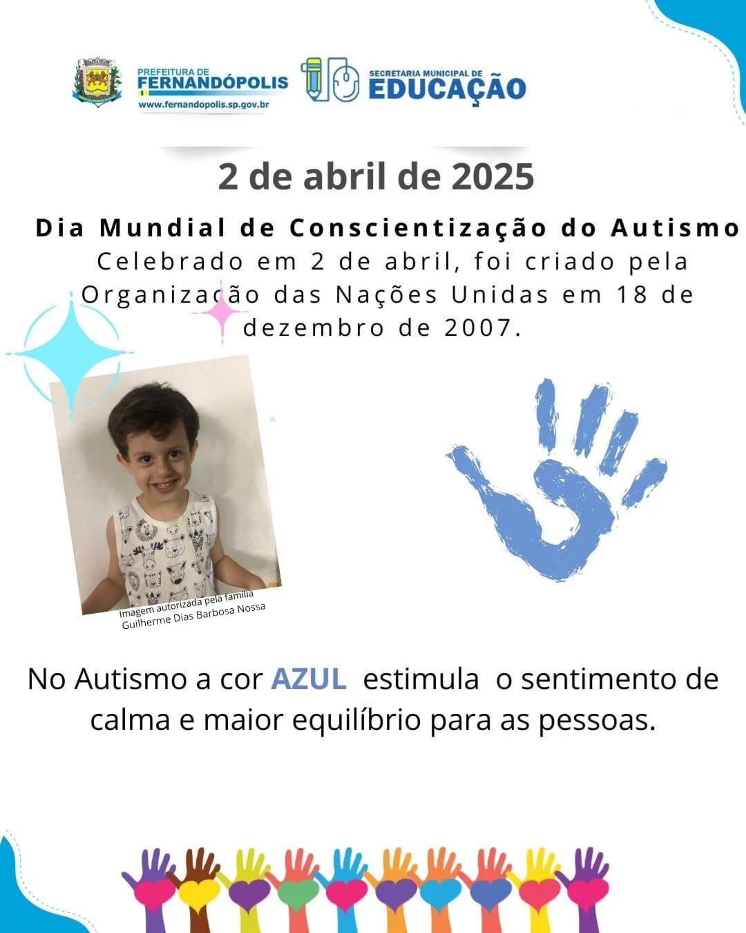 No “Dia Mundial de Conscientização do Autismo”, Educação veste azul