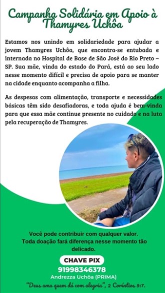Vaquinha Virtual para apoiar Thamyres Uchoa é confiável e verdadeira