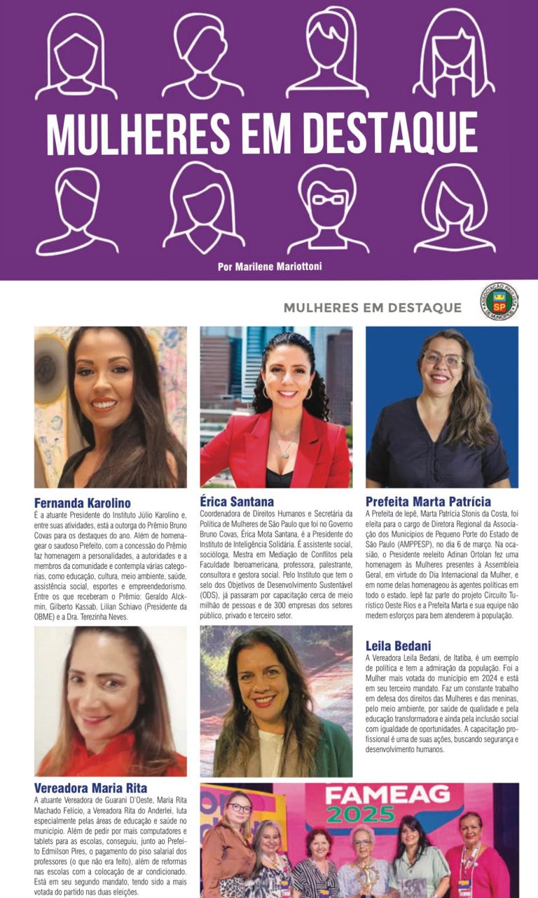 Mara Rita: força feminina no legislativo guaraniense é destaque na revista Municípios