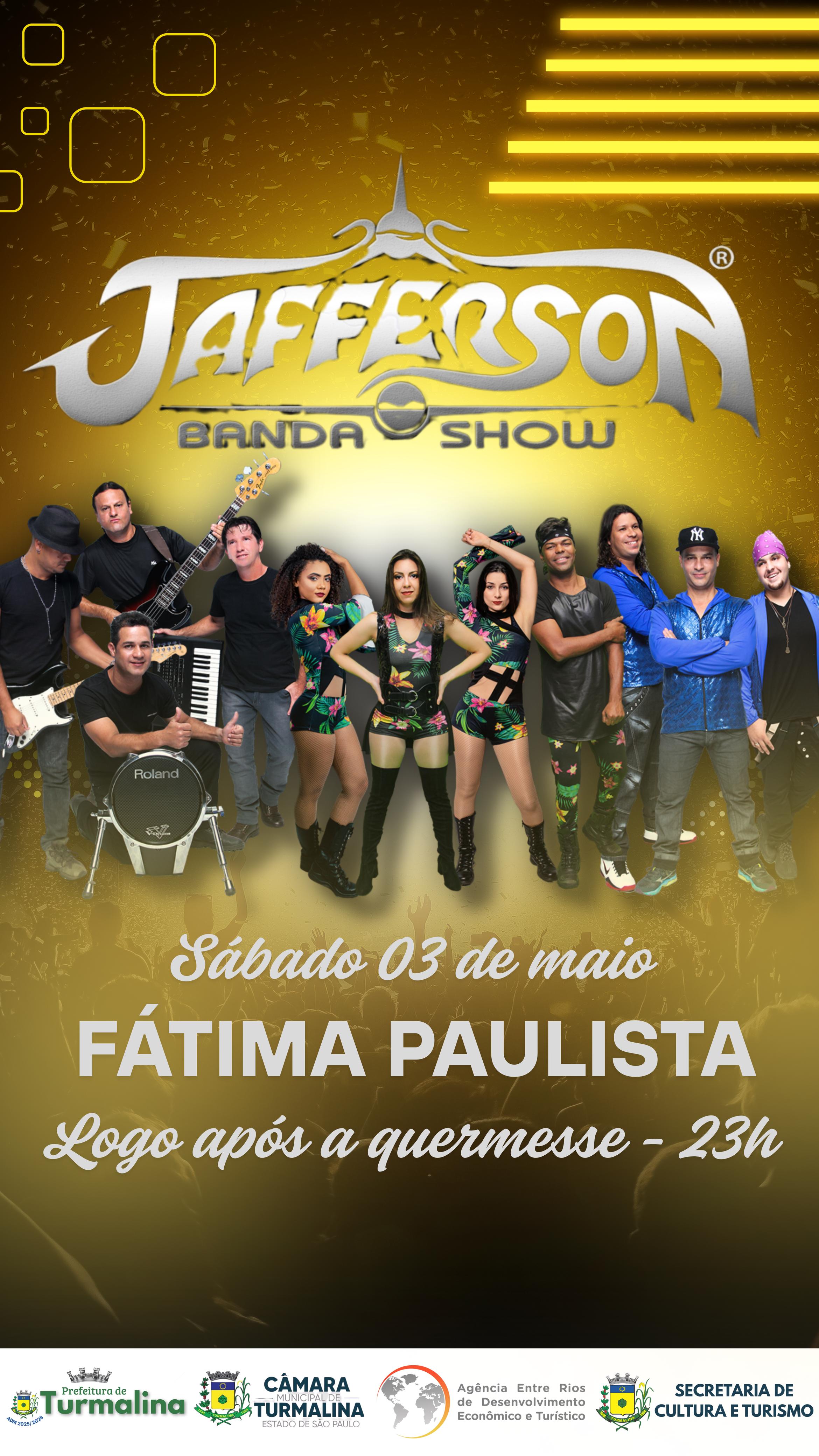 Show da Banda Jafferson anima a noite em Fátima Paulista neste sábado 03/05/2025