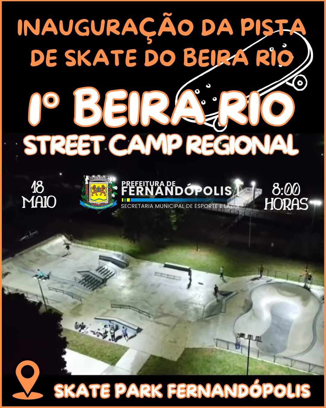 Cidade inaugura oficialmente pista de skate no domingo, 18