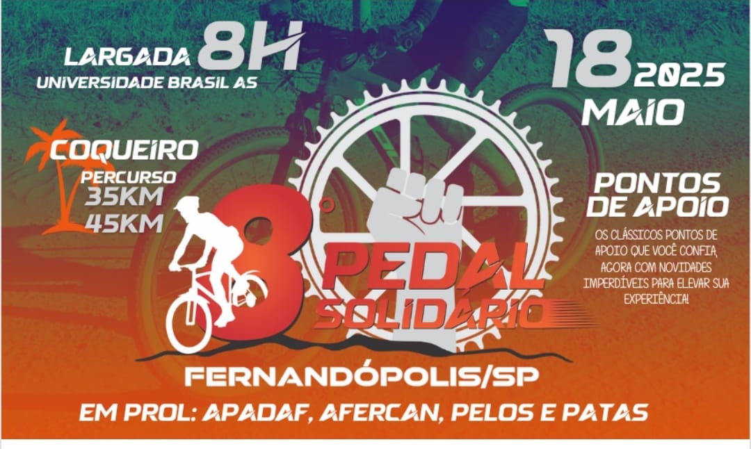 Fernandópolis realiza 8º Pedal Solidário em prol de entidades assistenciais
