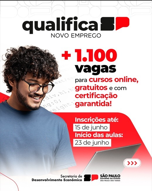 Qualifica SP – Novo Emprego abre inscrições para cursos gratuitos em Fernandópolis