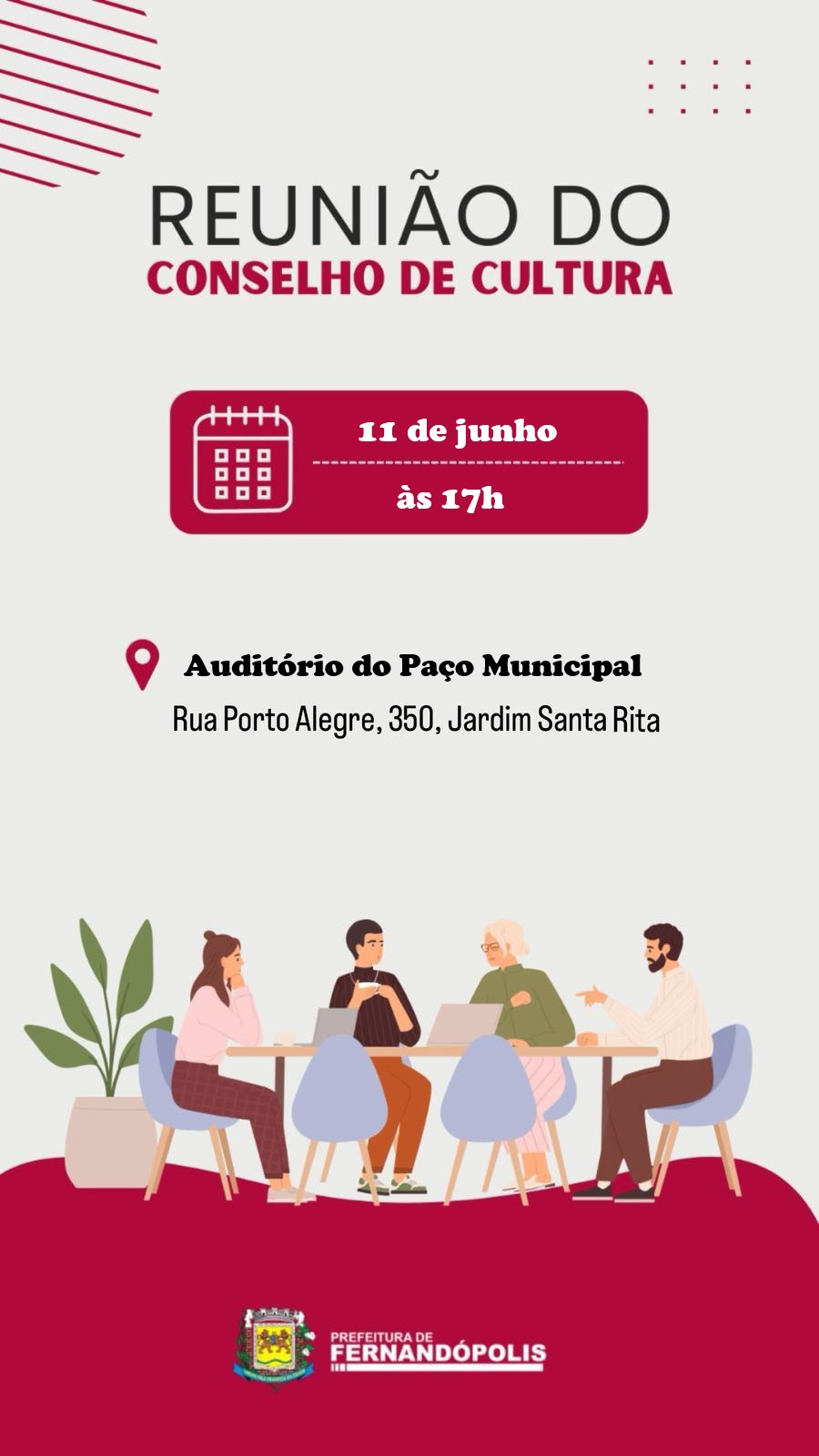 Reunião do Conselho de Cultura será realizada nesta quarta-feira (11)