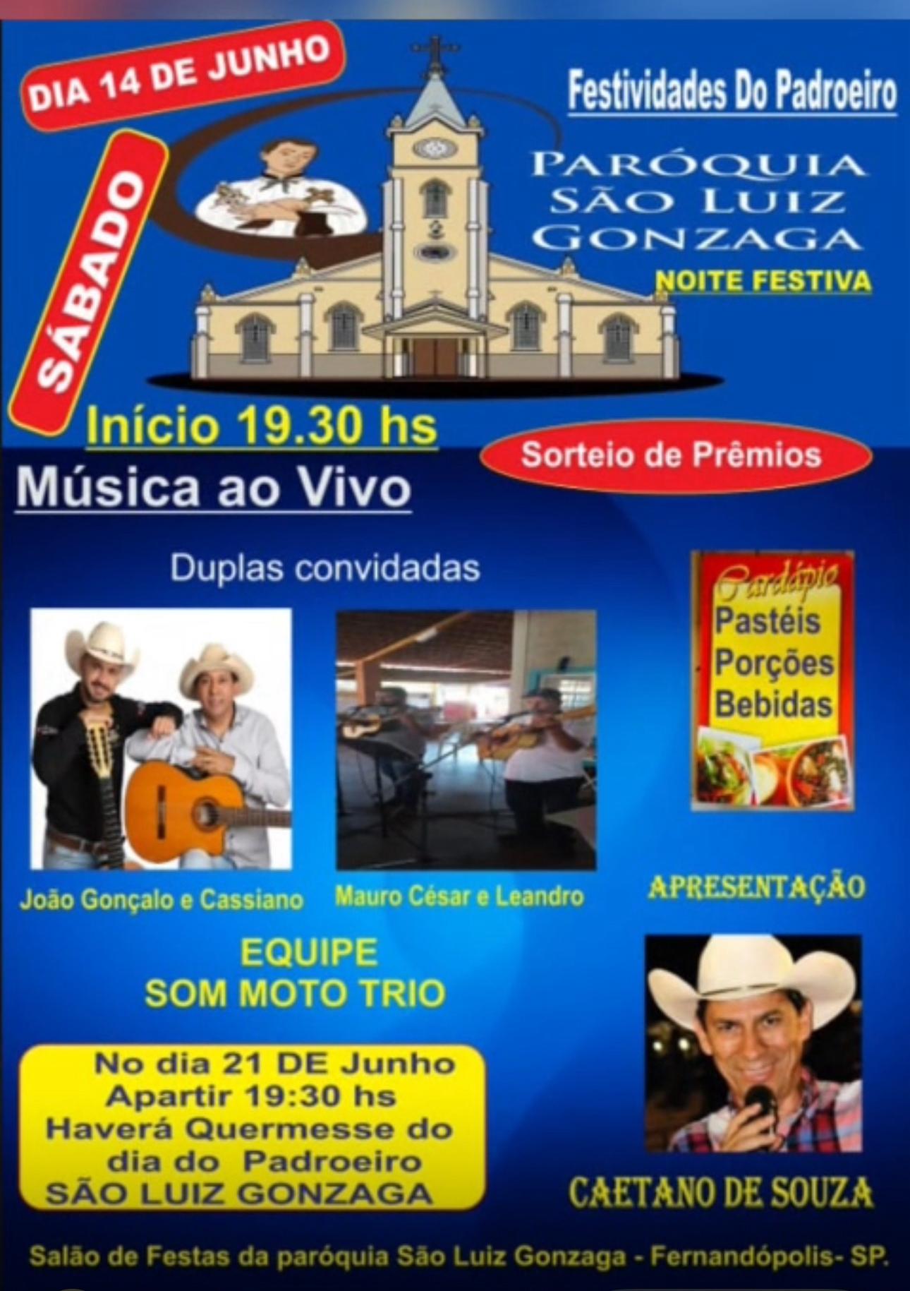 Noite Festiva na Paróquia São Luiz Gonzaga agita o sábado com música e prêmios!