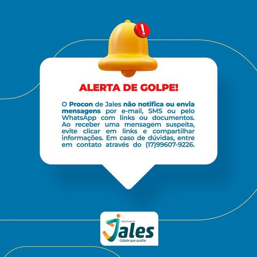 O Procon de Jales alerta para e-mails falsos enviados em nome do órgão.