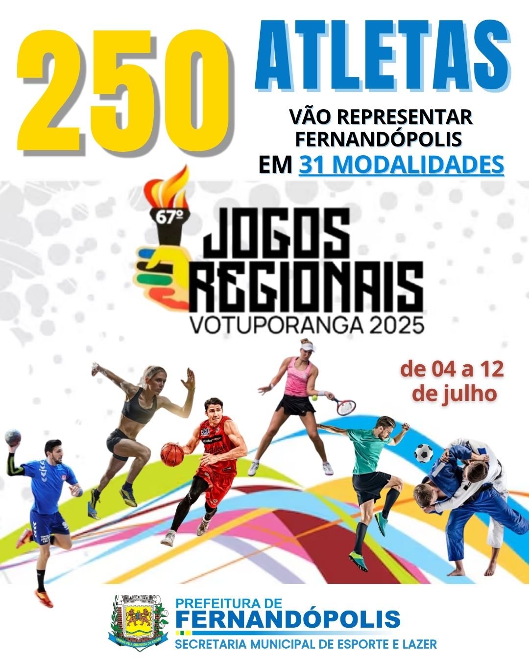 Fernandópolis disputará 67º Jogos Regionais com 250 atletas