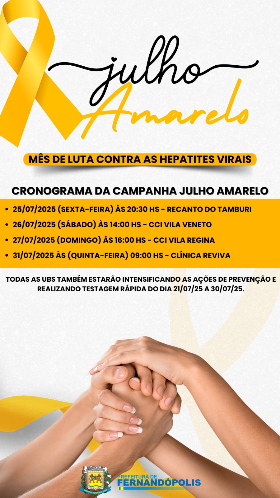 “Julho Amarelo”: campanha contra hepatite viral vai até dia 30
