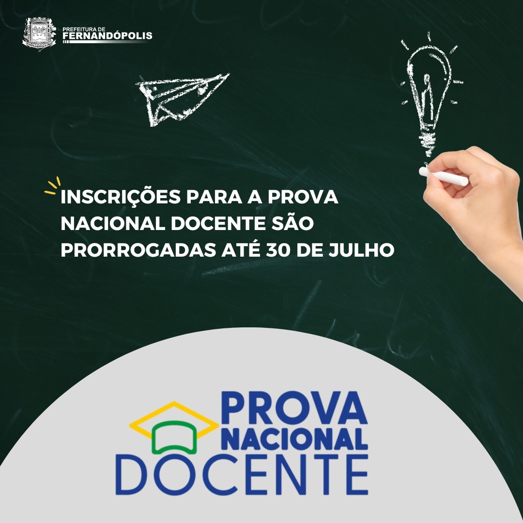 Inscrições para a Prova Nacional Docente são prorrogadas até 30 de julho