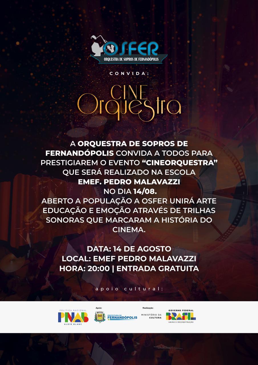 OSFER faz última apresentação do “Cine Orquestra” nesta quinta, 14