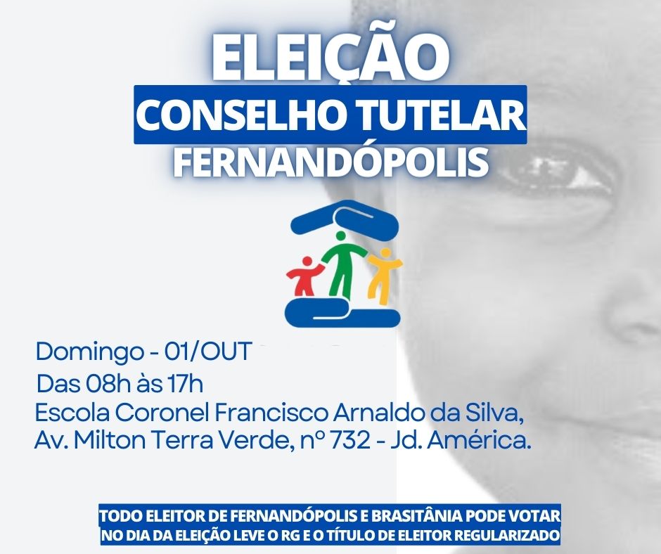 Eleição para escolha de novos membros do Conselho Tutelar acontece no domingo, 01
