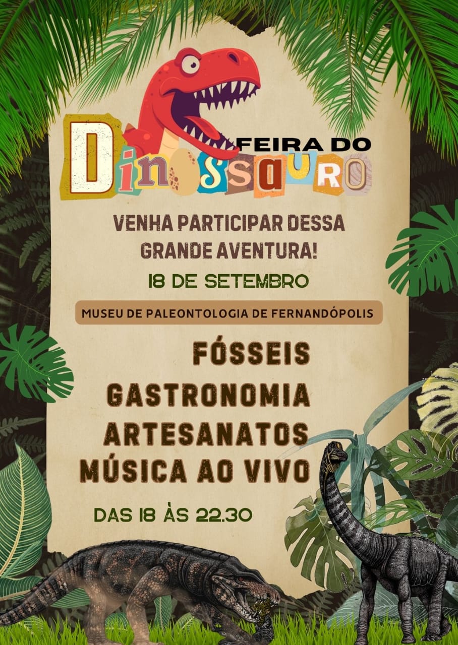 Museu de Paleontologia recebe Feira do Dinossauro nesta quinta-feira (18)