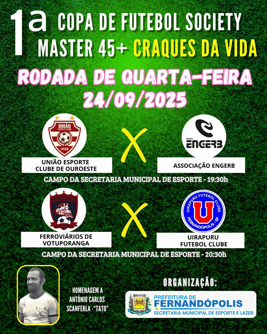Copa “Craques da Vida” terá rodada nesta quarta-feira