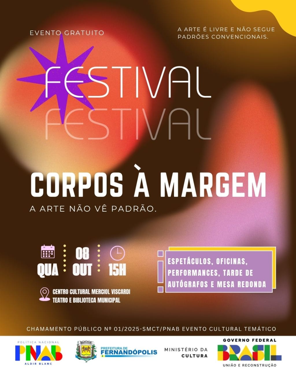 Teatro Municipal recebe festival “Corpos à Margem: A Arte Não Vê Padrão”