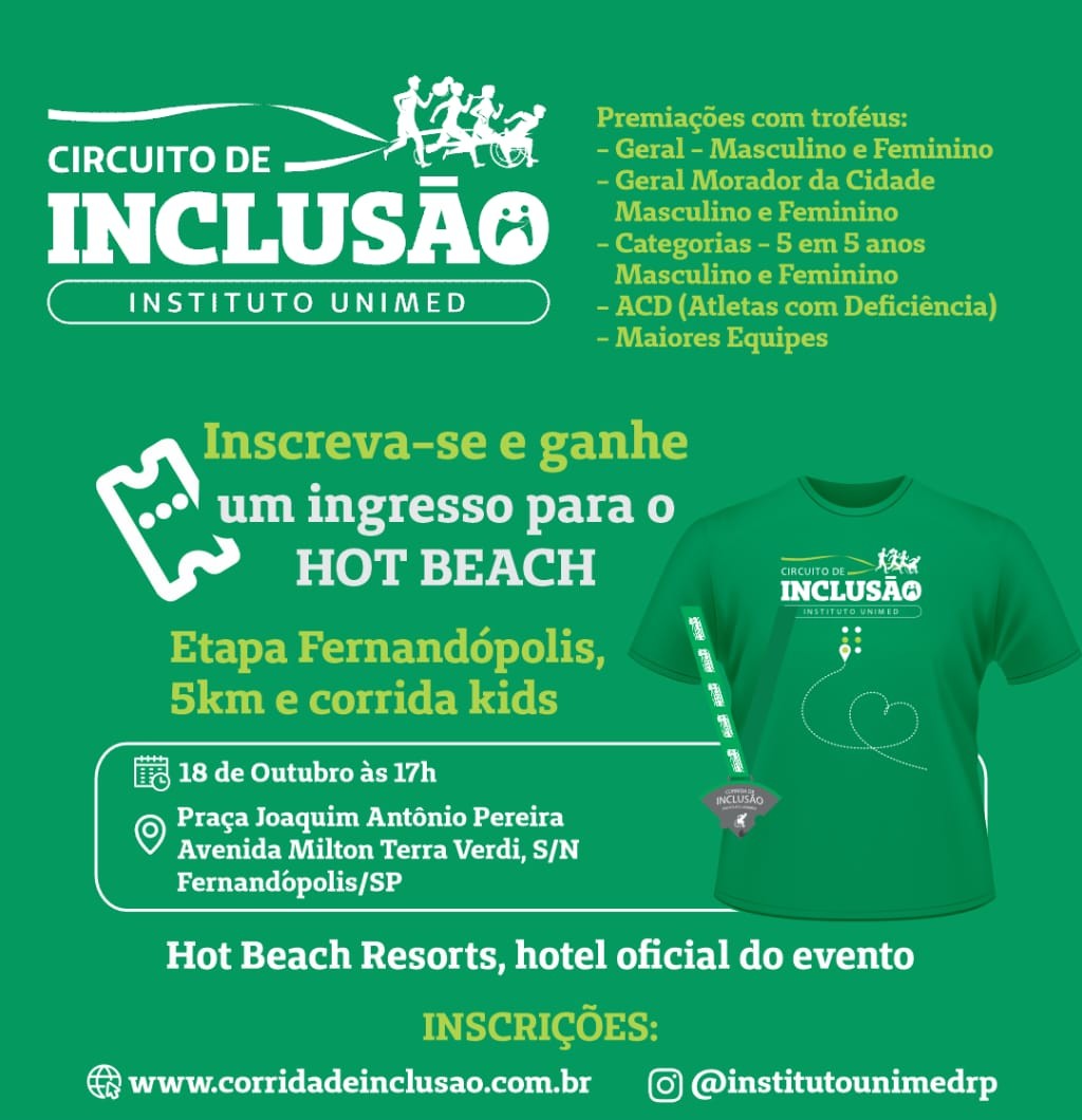 Fernandópolis recebe Circuito de Inclusão neste sábado