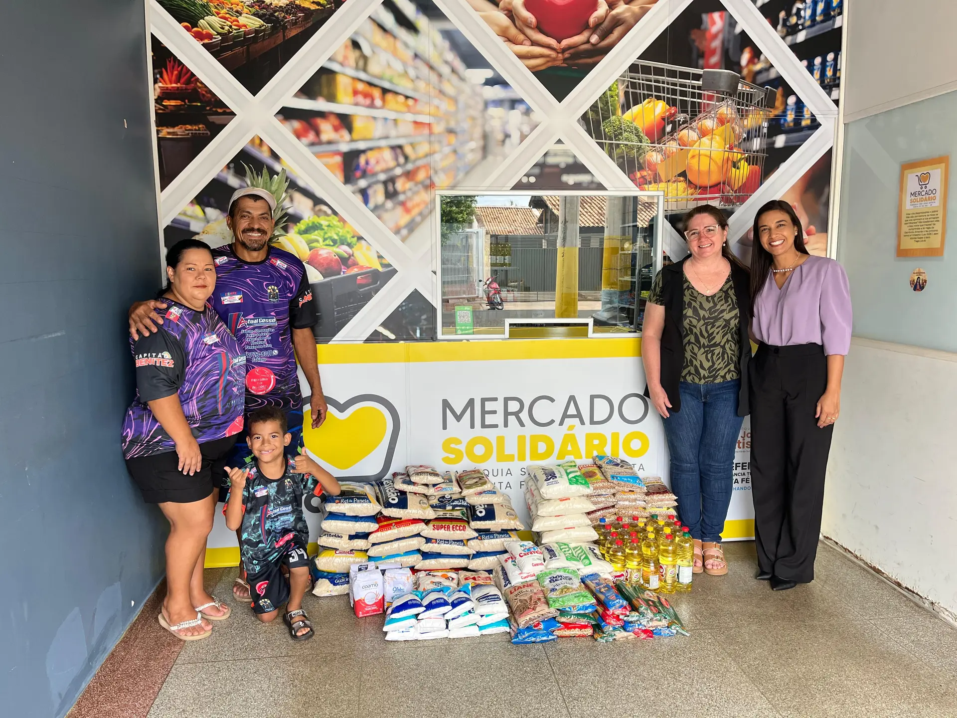 Mercado Solidário recebe cerca de 250 quilos de alimentos arrecadados no 5º Jogo Solidário Amigos do João Caverna