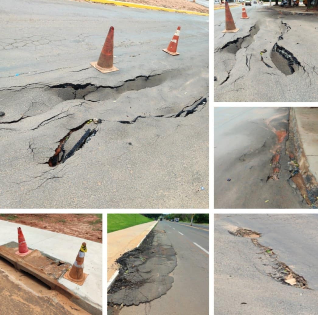 Chuvas expõem falhas em ‘remendos’ no asfalto na Augusto Cavalin em Fernandópolis