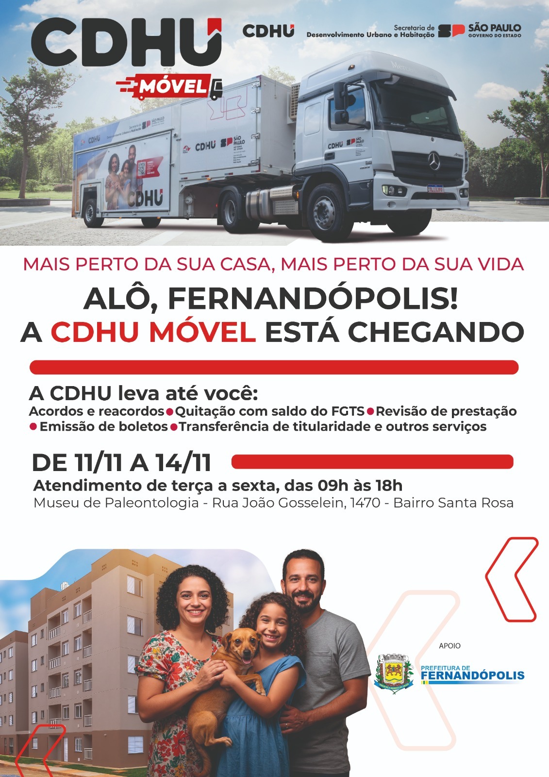 CDHU e Prefeitura de Fernandópolis promovem plantão de atendimento