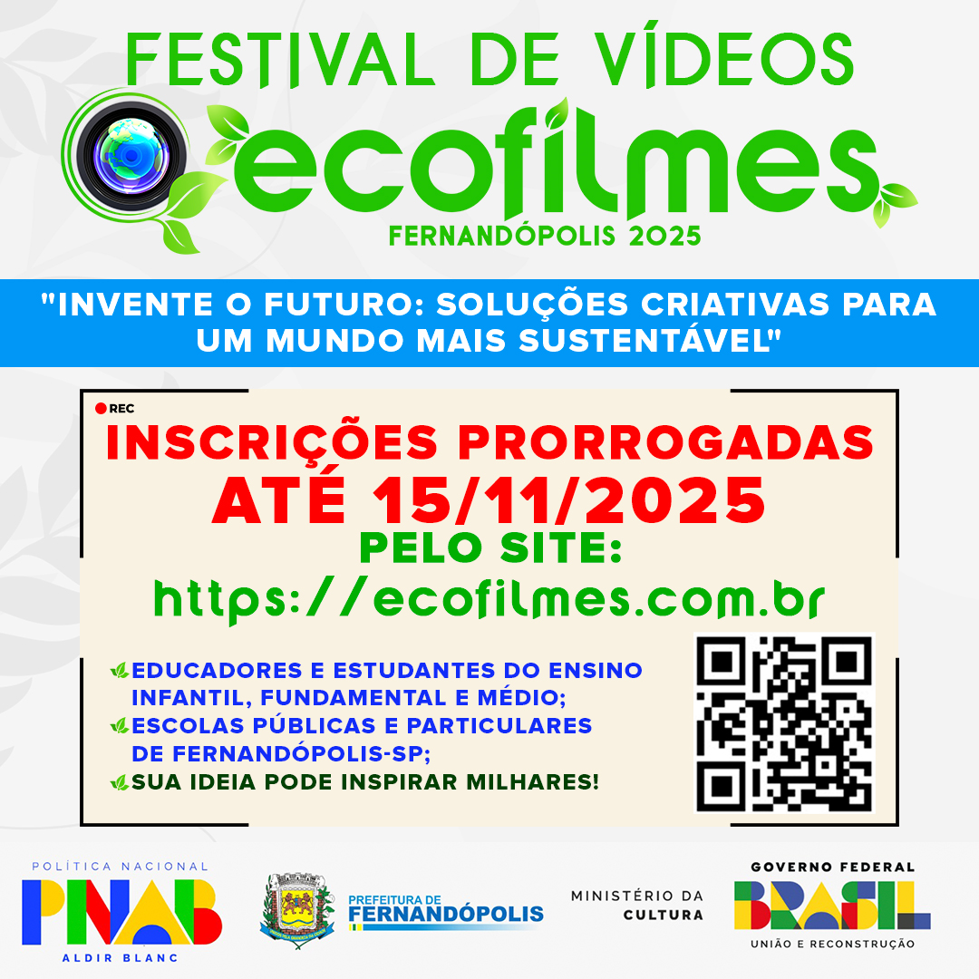 Neste Sábado, 15-11,  termina as inscrições para o  1ª edição do Festival de vídeos estudantil ECOFILMES