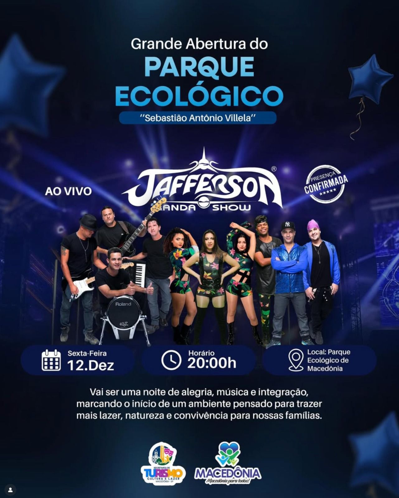 Macedônia inaugura seu novo Parque Ecológico com grande show da Banda Jafferson