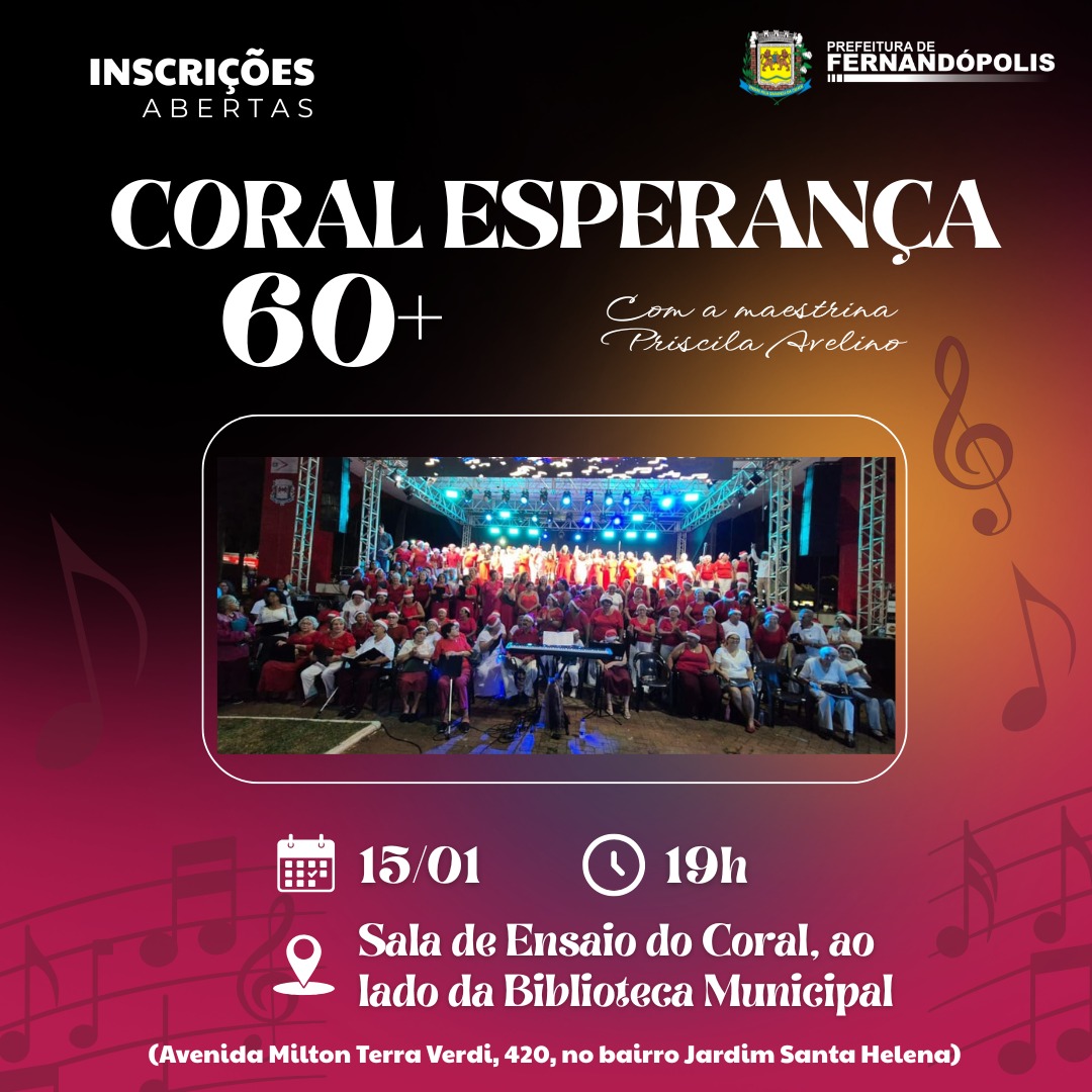 Coral Esperança abre inscrições para idosos no município