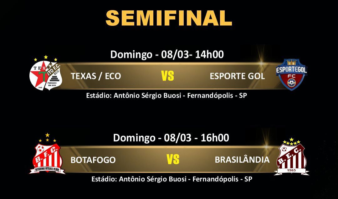 SEMIFINAIS DA COPA BRASILÂNDIA: DERBY E CLÁSSICO REGIONAL
