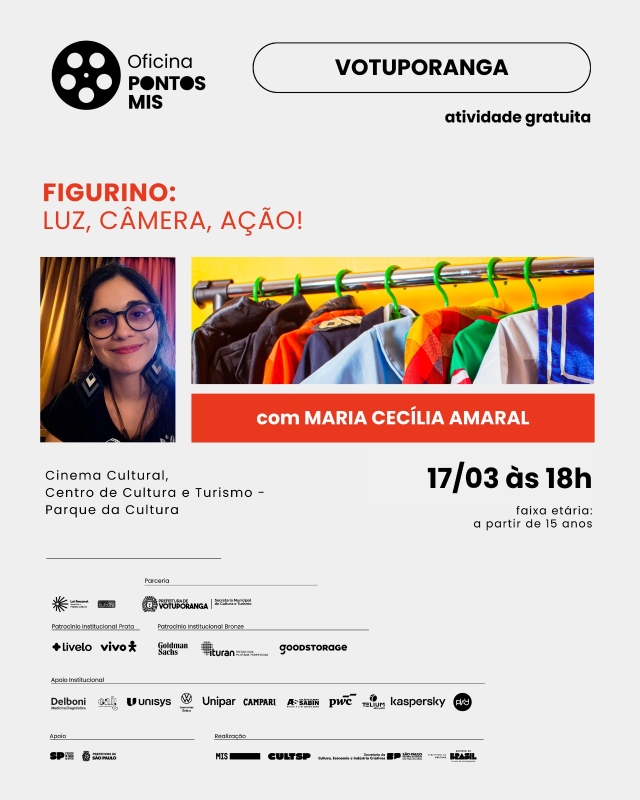 “Figurino: Luz, Câmera e Ação!” leva oficina gratuita de criação de figurinos ao Parque da Cultura
