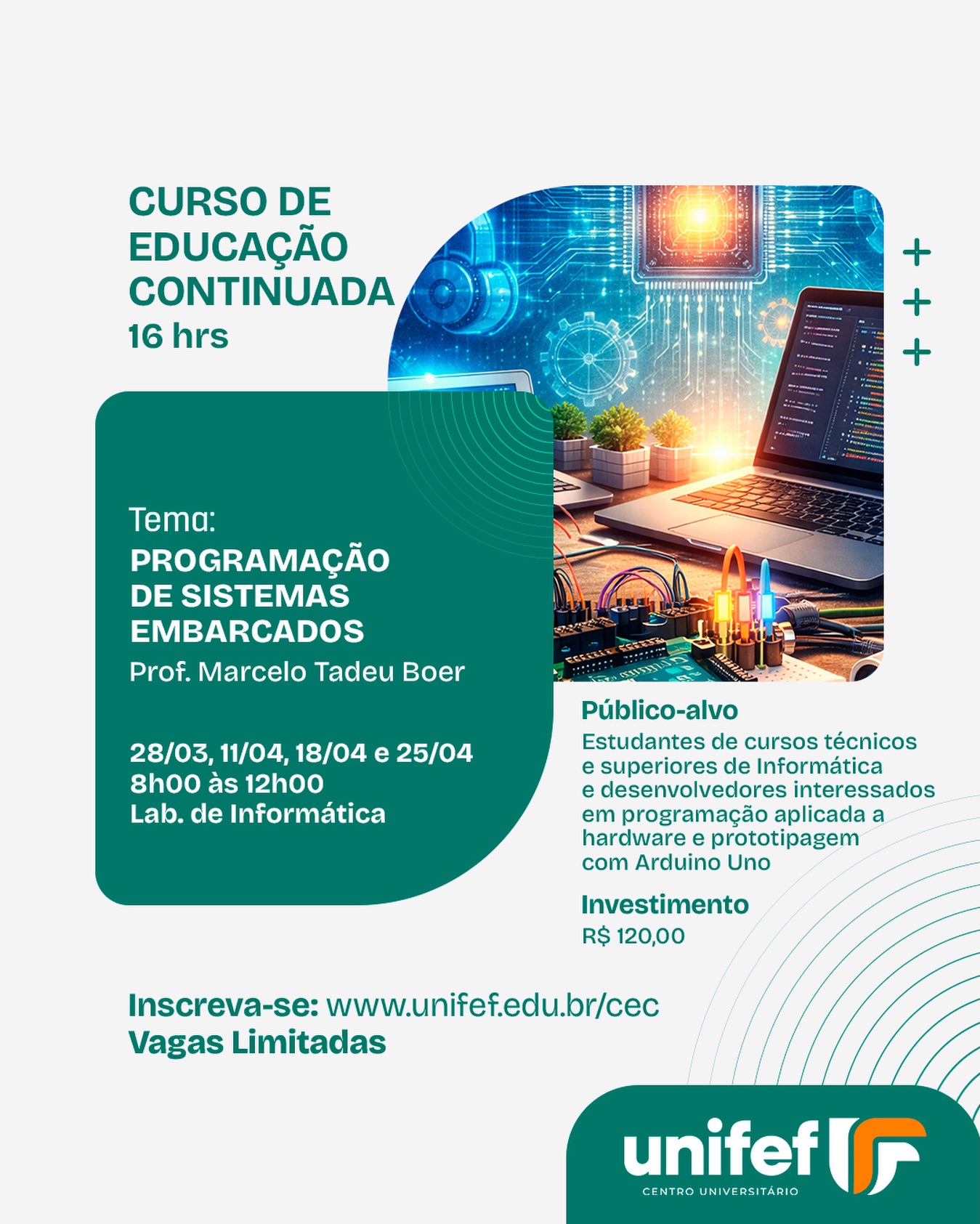 UNIFEF abre inscrições para curso de Programação de Sistemas Embarcados