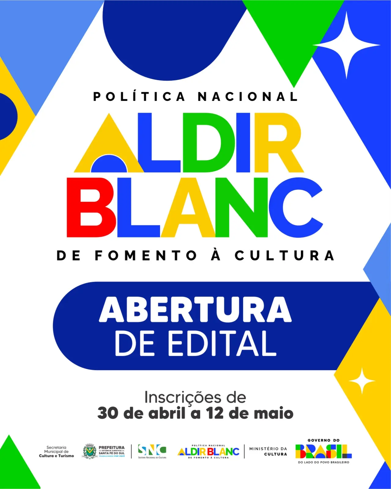 Prefeitura de Santa Fé do Sul lança edital da PNAB Ciclo 2 com R$ 193 mil para projetos culturais