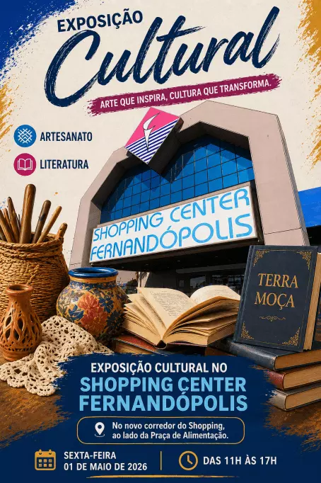 Shopping Center Fernandópolis recebe exposição de escritores e artesãos locais neste feriado