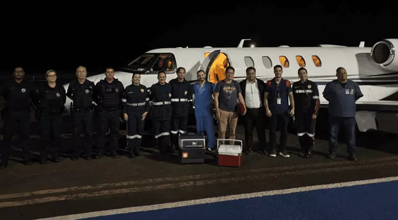 Solidariedade nas alturas: Operação aérea atravessa a madrugada para transportar órgãos