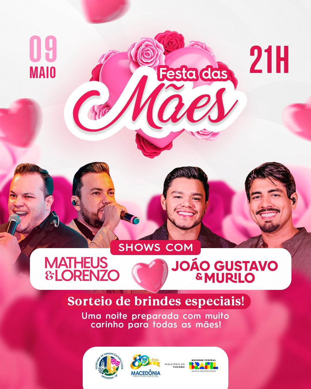 Prefeitura de Macedônia realiza Festa das Mães com shows e sorteio de brindes