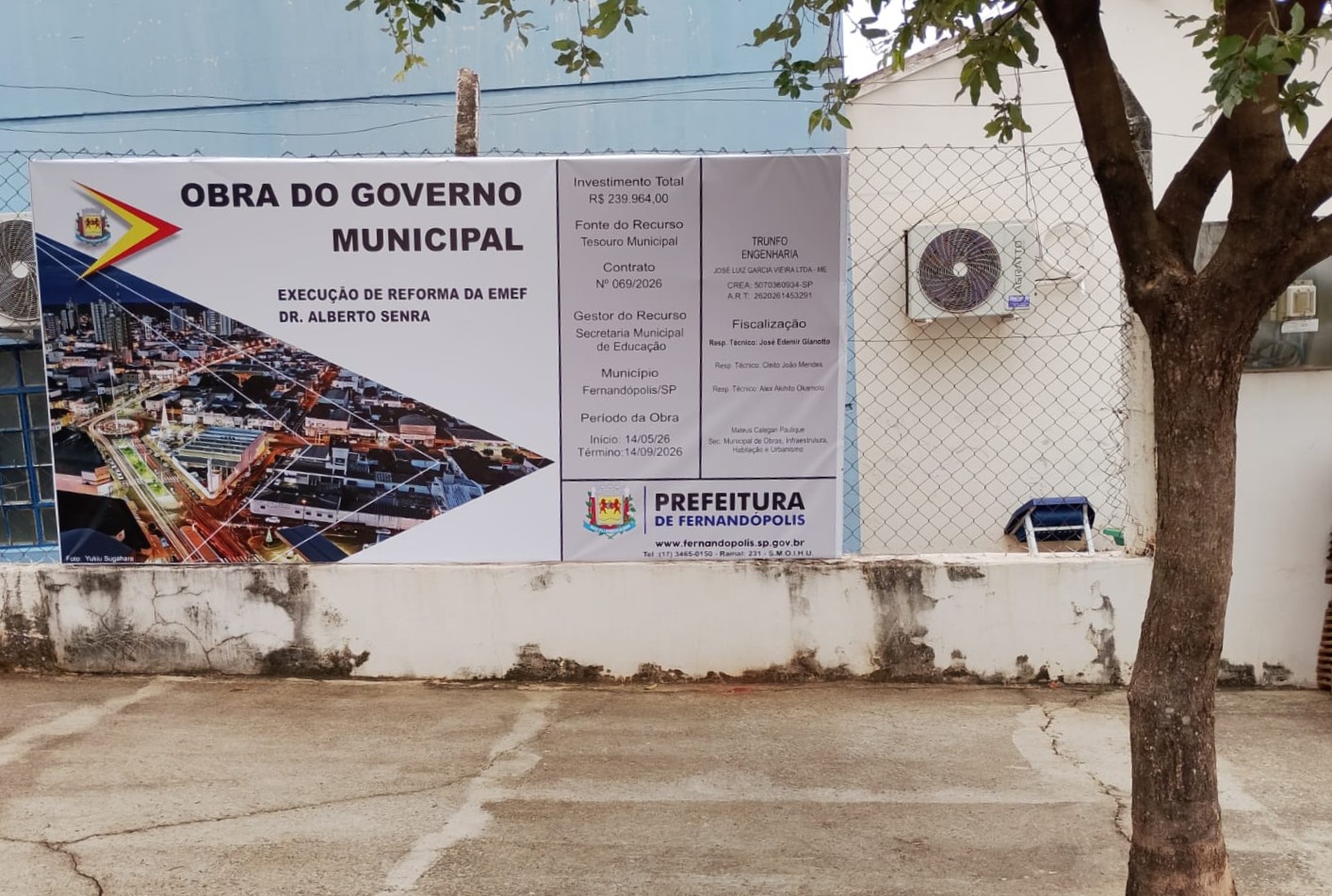 Começa a reforma dos telhados na EMEF Alberto Senra