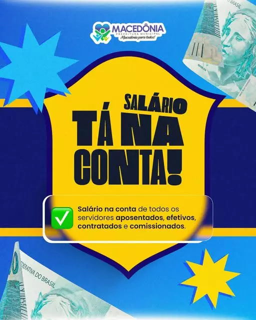 Prefeitura de Macedônia antecipa pagamento e injeta recursos na economia local com salários em dia