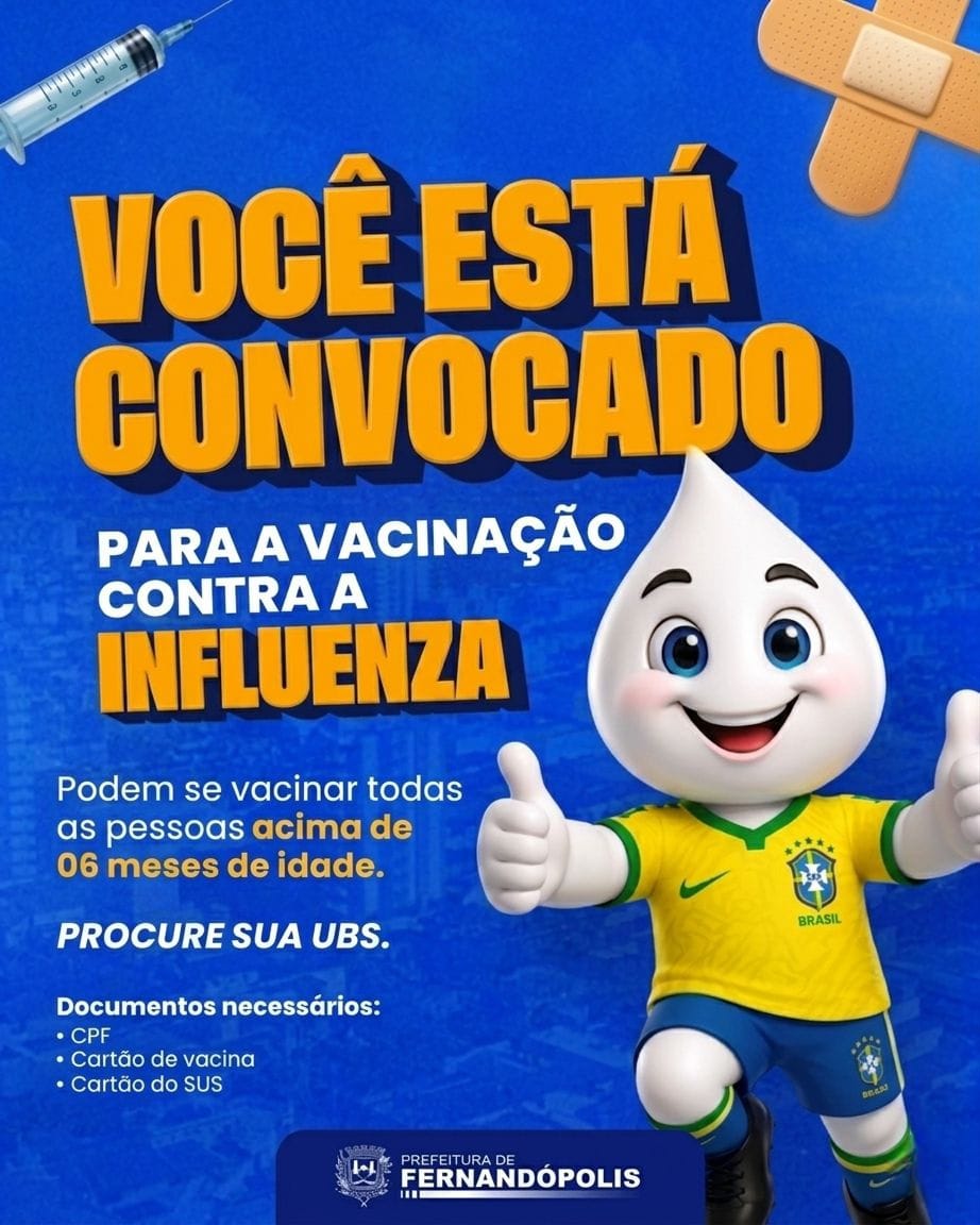 Vacina contra a gripe é liberada para toda a população em Fernandópolis