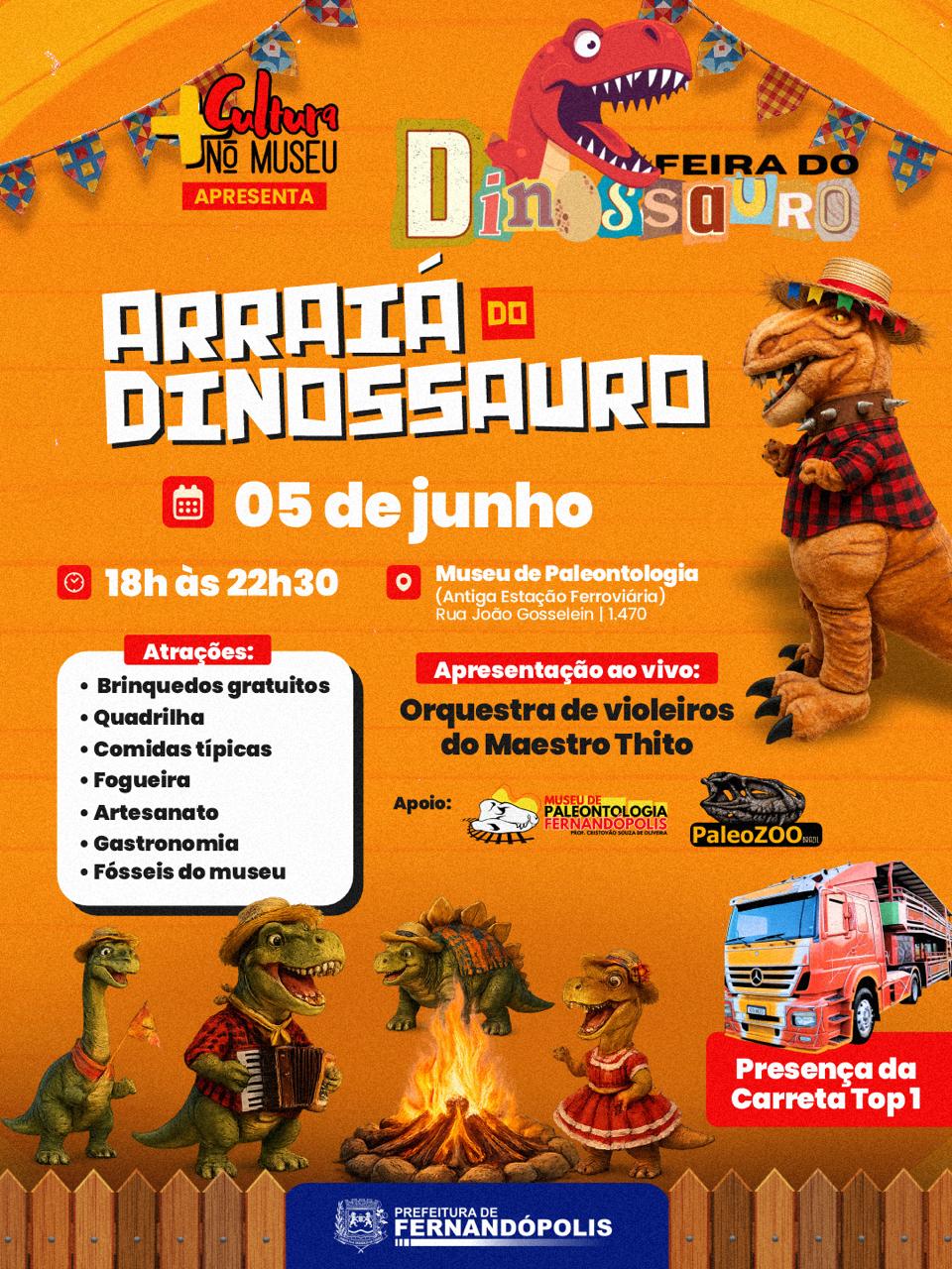 Feira do Dinossauro entra no clima junino com o “arraiá”